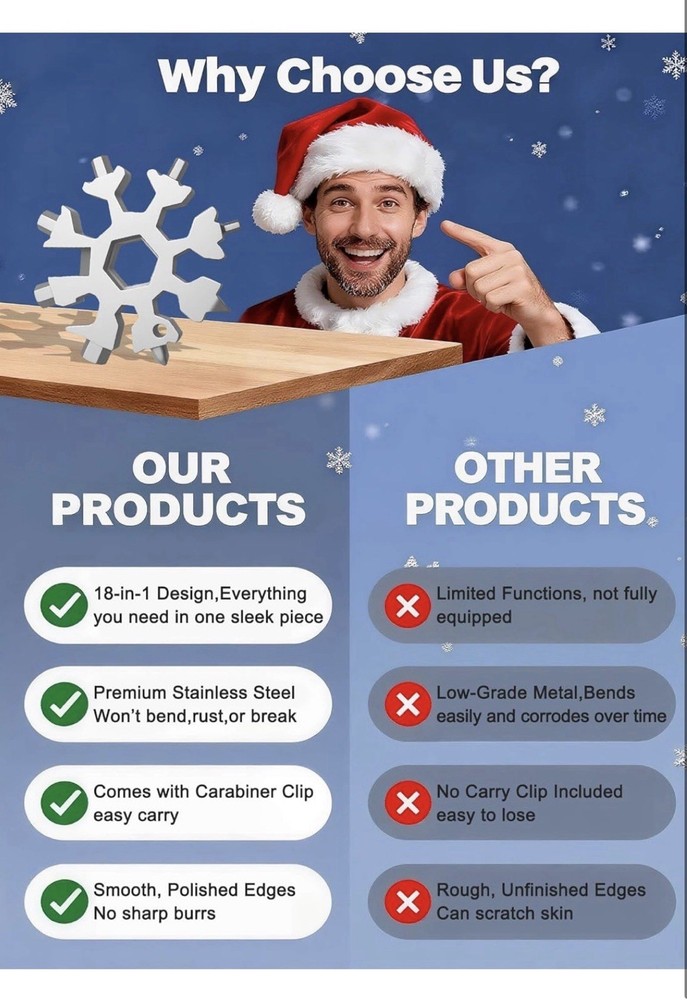 18-in-1 Snowflake Multi Tool 2 Pack