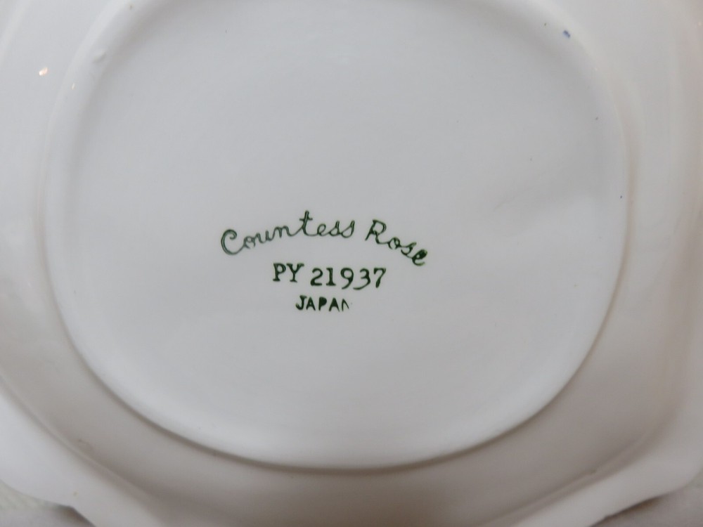 PY Japan ceramic countess rose pitcher and underplate