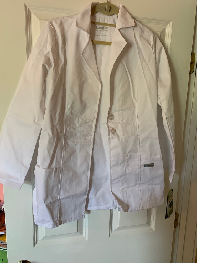 Landau Antimicrobial Plus Lab Coat, Size 4, White