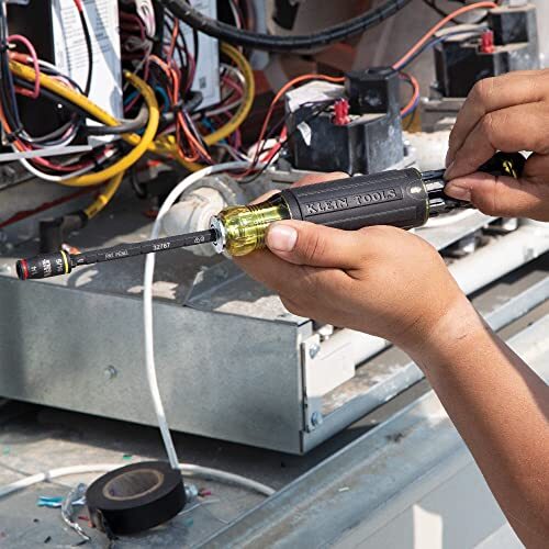 Klein Tools 32304 Screwdriver, 14-in-1 Adjustable Screwdriver with Flip Socket