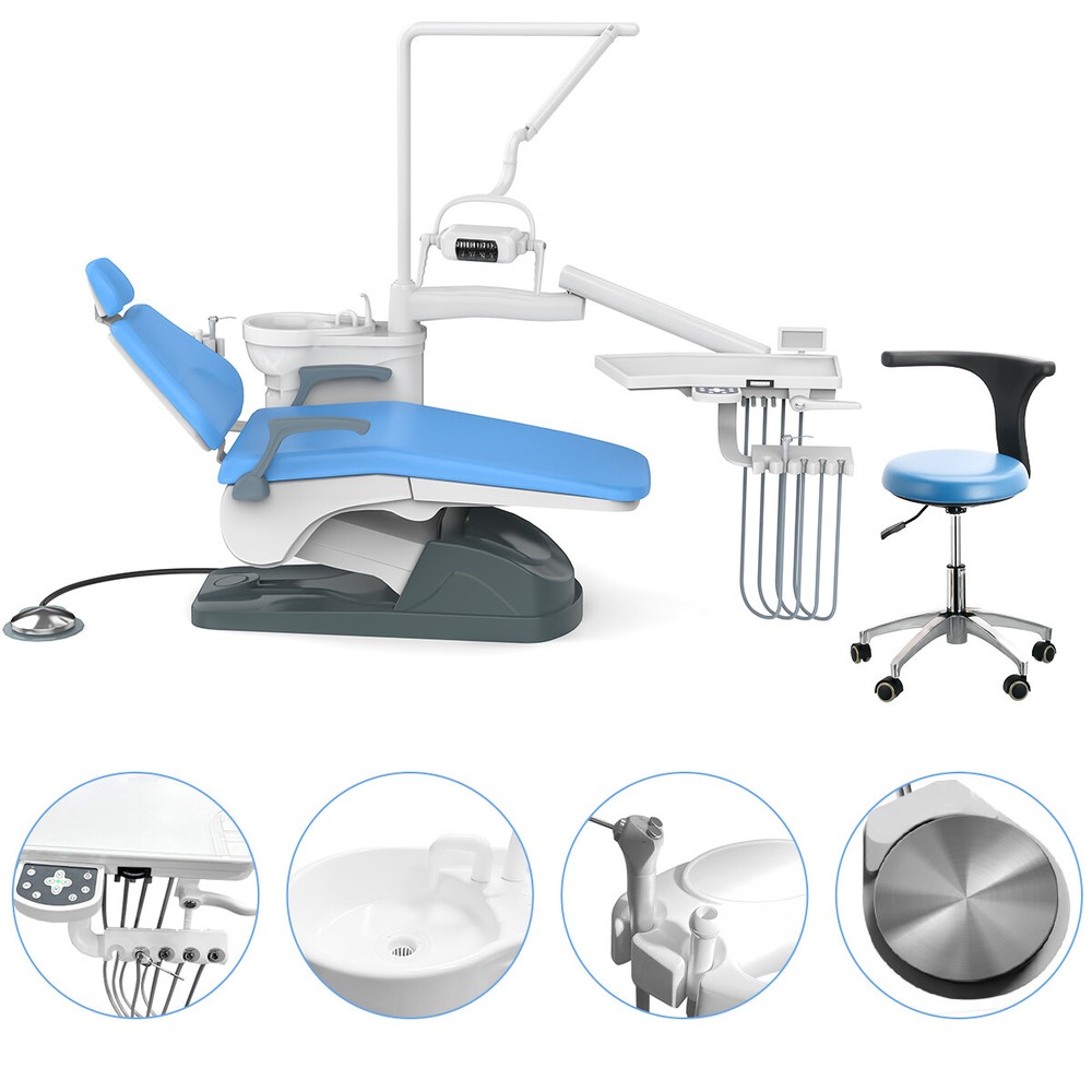 FDA Dental Unit Chair Computer Controlled Functional Foot Pedal +Stool