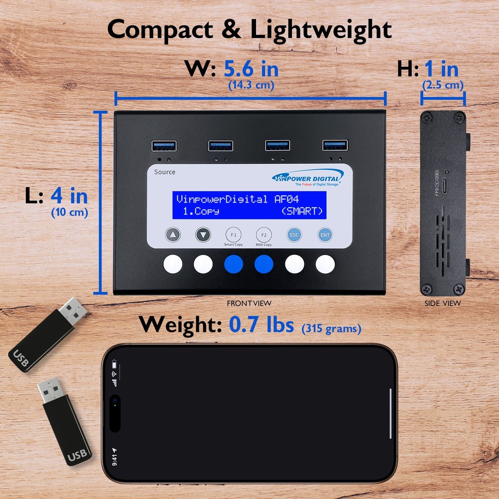 USBMiniDup 1 to 3 Standalone USB Duplicator Flash Memory Pen Drive Copier