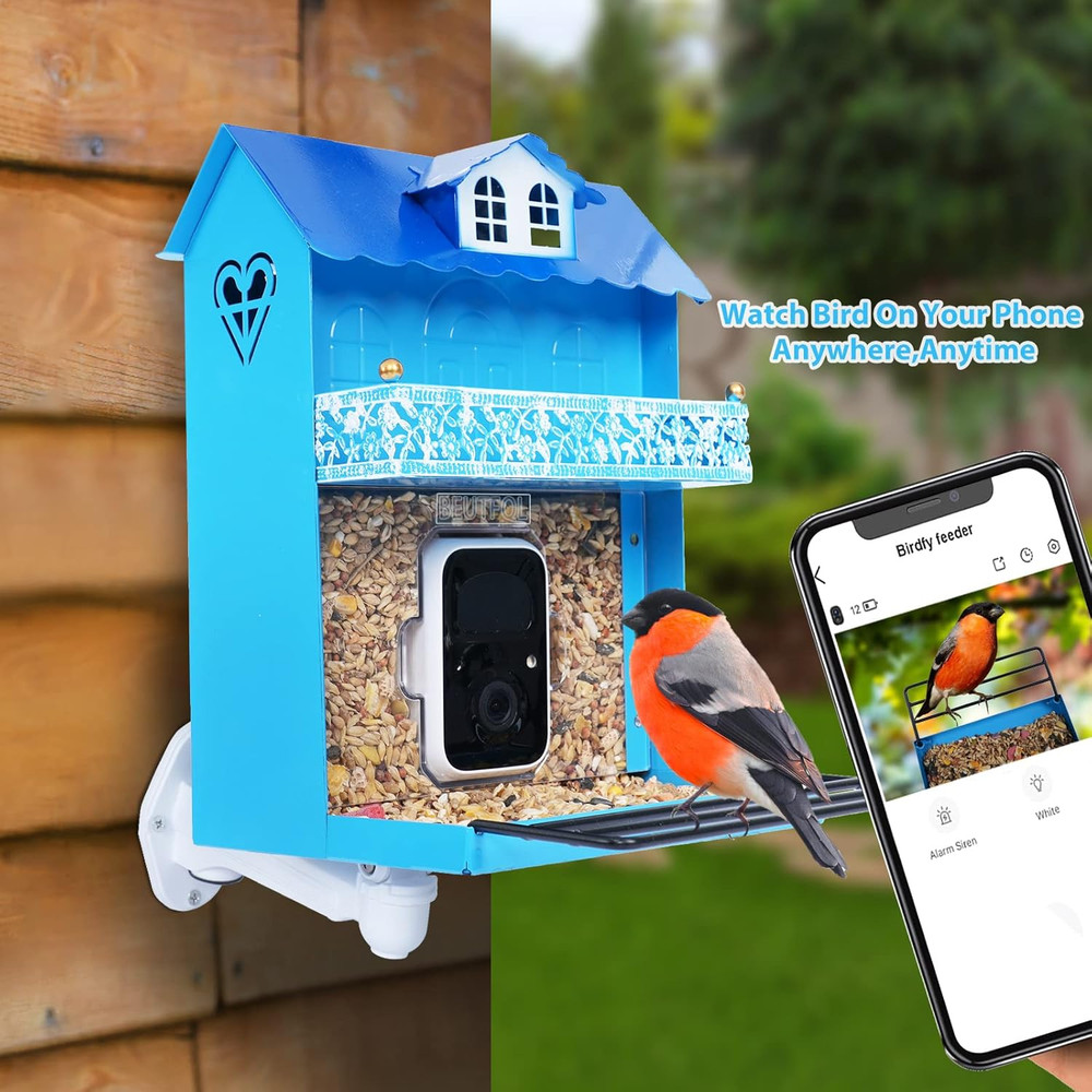 Smart Bird Feeder with Camera - Auto Capture Videos & Motion Detection
