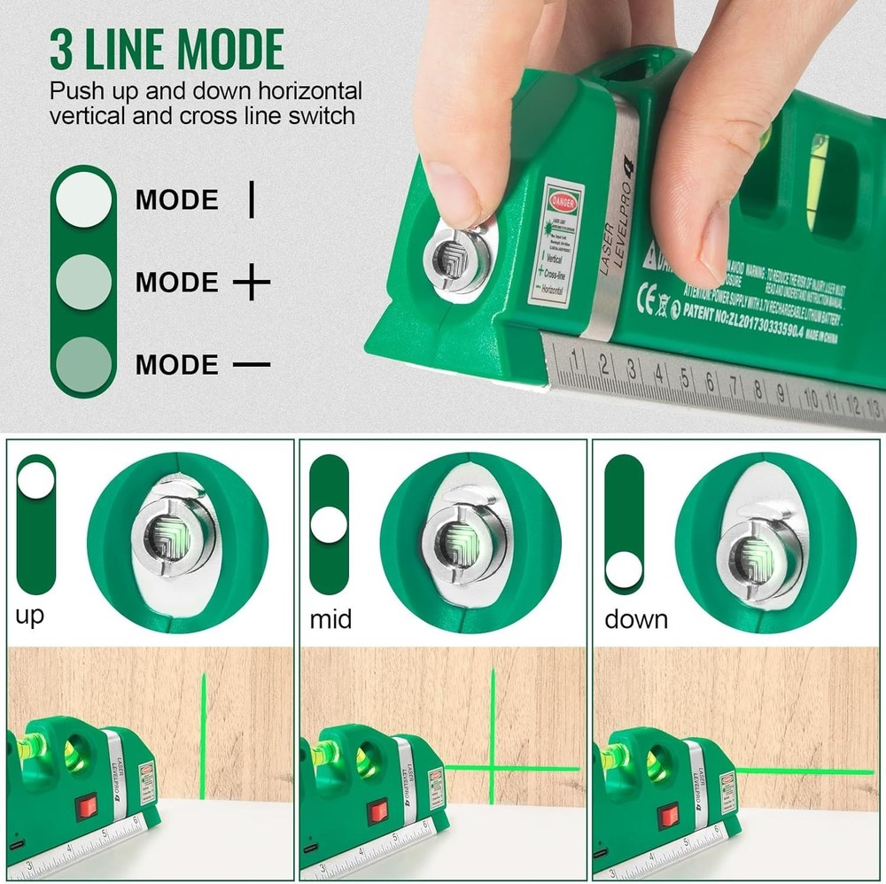 Versatile Laser Level with Cross Line Functionality - Ideal for Home Projects