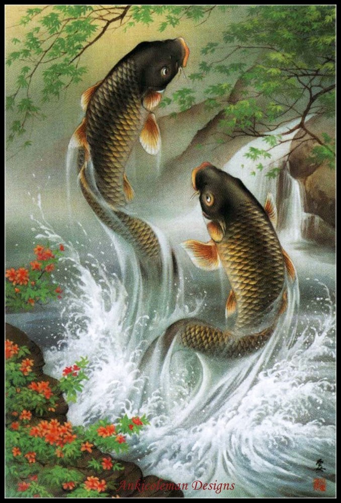 Carp Ascending - DIY Counted Cross Stitch Patterns Needlework for Embroidery