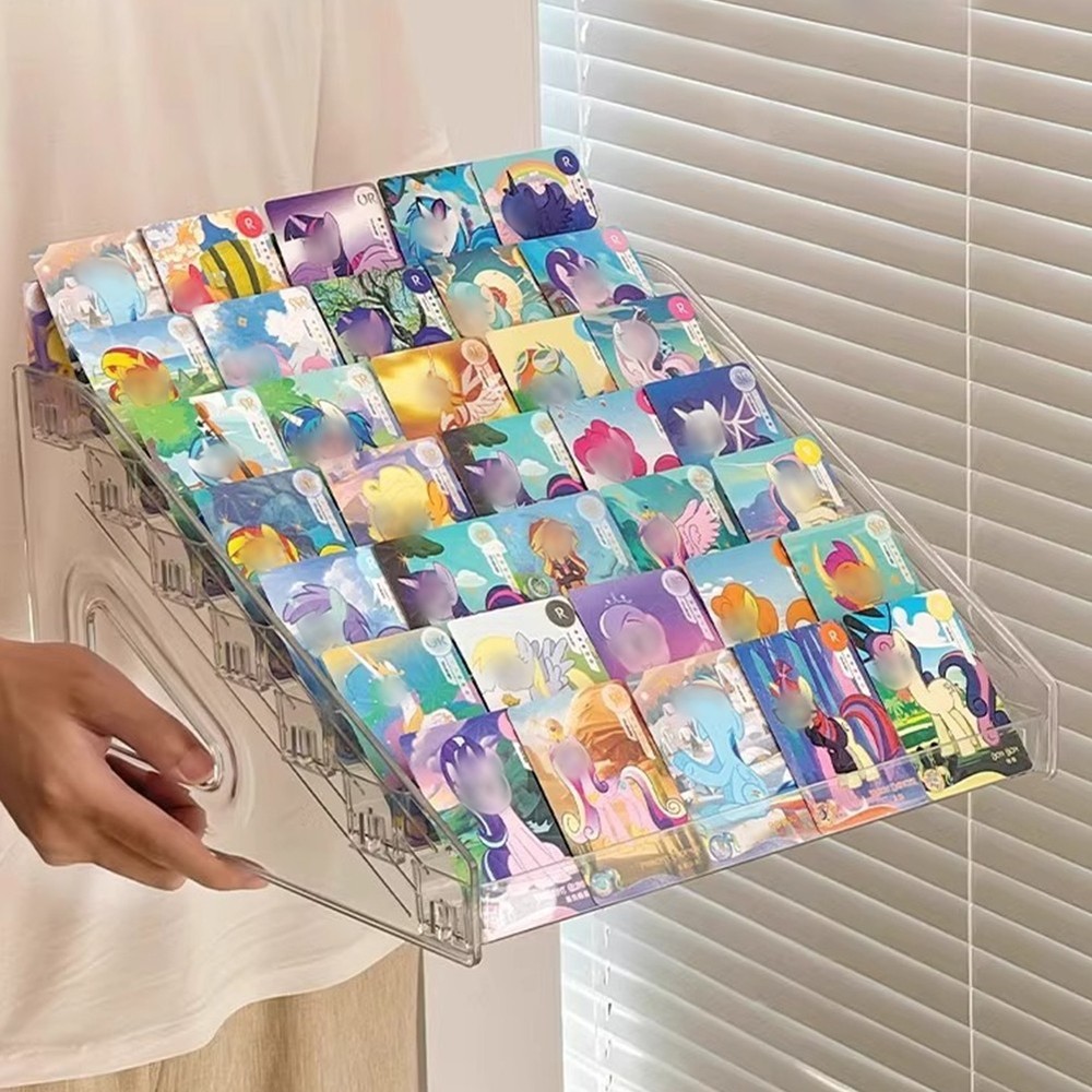 Acrylic Riser Display Stands 5-7 Tier Clear Shelf Trading Cards Makeup Organizer