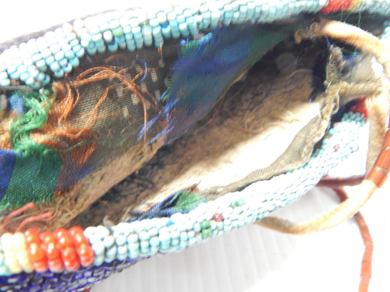 ANTIQUE 1920-30s YAKIMA PLATEAU INDIAN FULLY BEADED BOTH SIDES POUCH