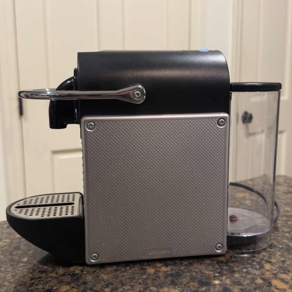 Nespresso Type D60 (Pixie) Coffee Machine Maker Brushed Aluminum/ Black Tested