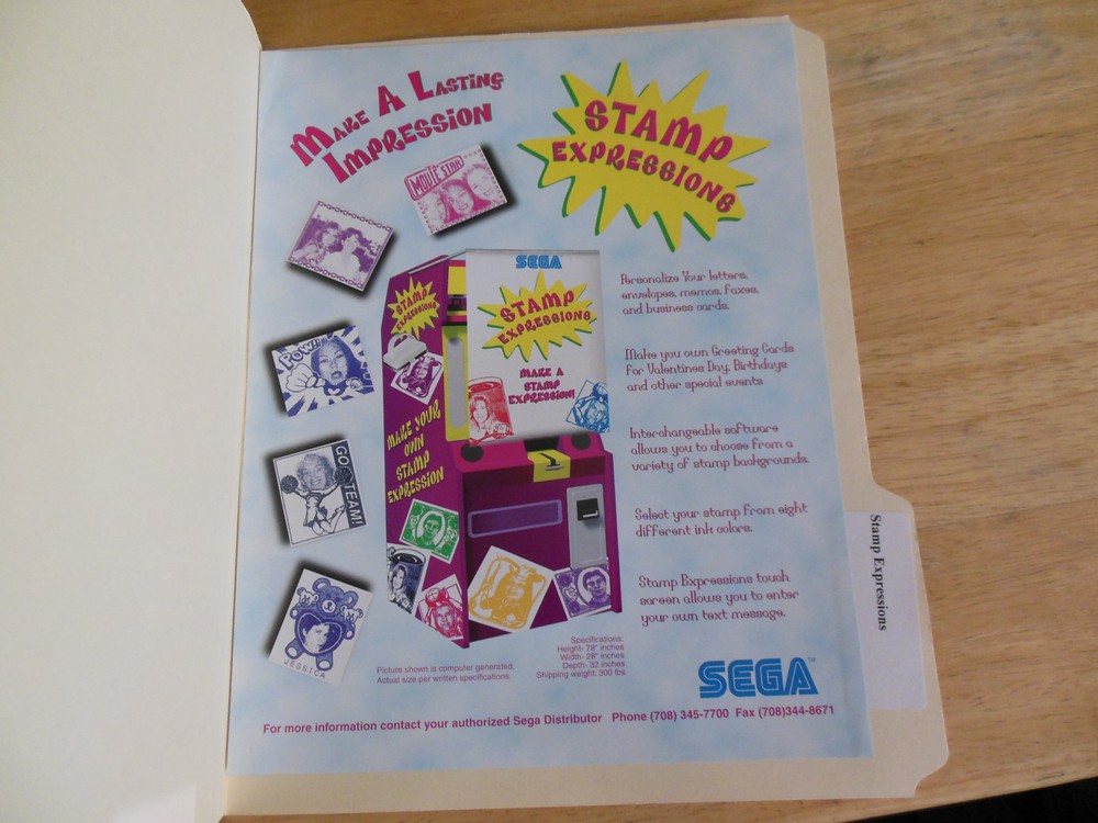 nos original STAMP EXPRESSIONS   ARCADE GAME  FLYER