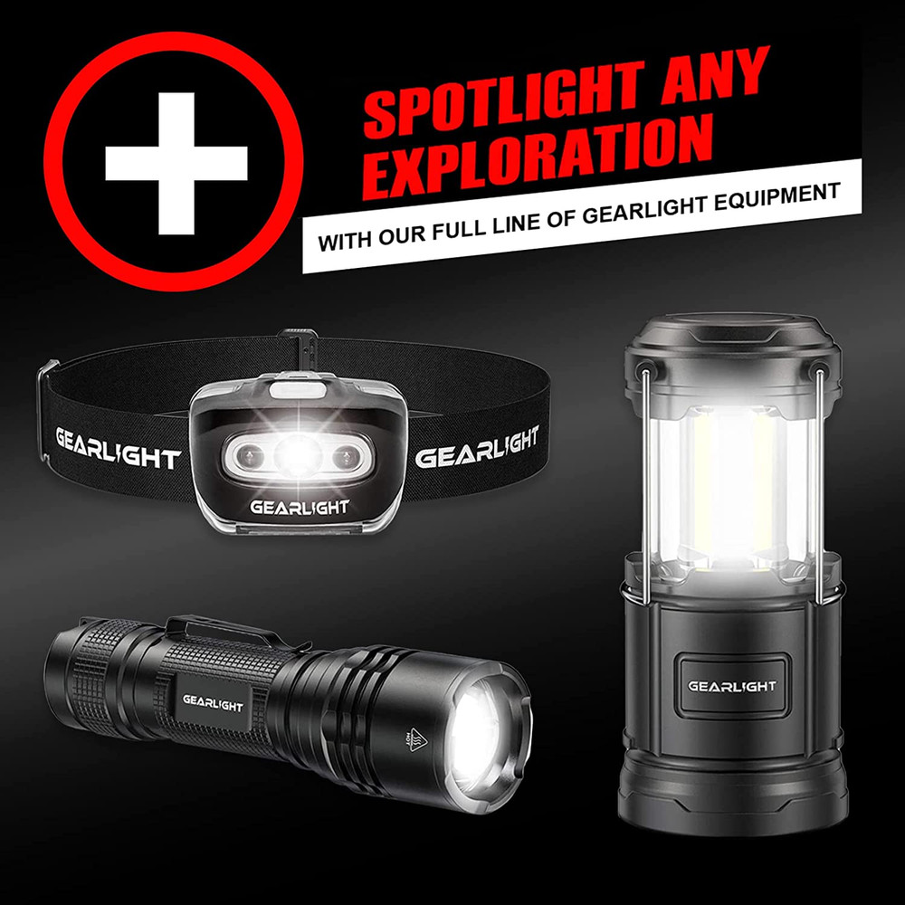 2 Pack LED Camping Flashlights with High Lumens, 5 Modes, Zoomable Bright Light