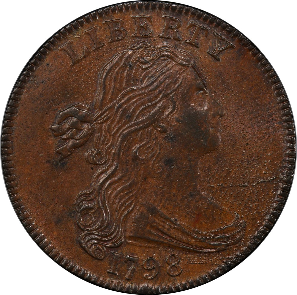 1798 DRAPED BUST 1C PCGS MS 64 BN