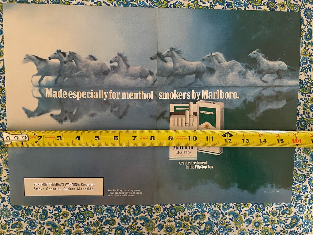 Marlboro Menthol 1988 Print Ad White Horses
