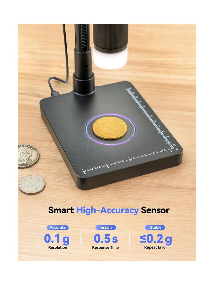 TOMLOV DM4W Microscope with Weighing Scale: 4.3" Digital Coin Microscope with...