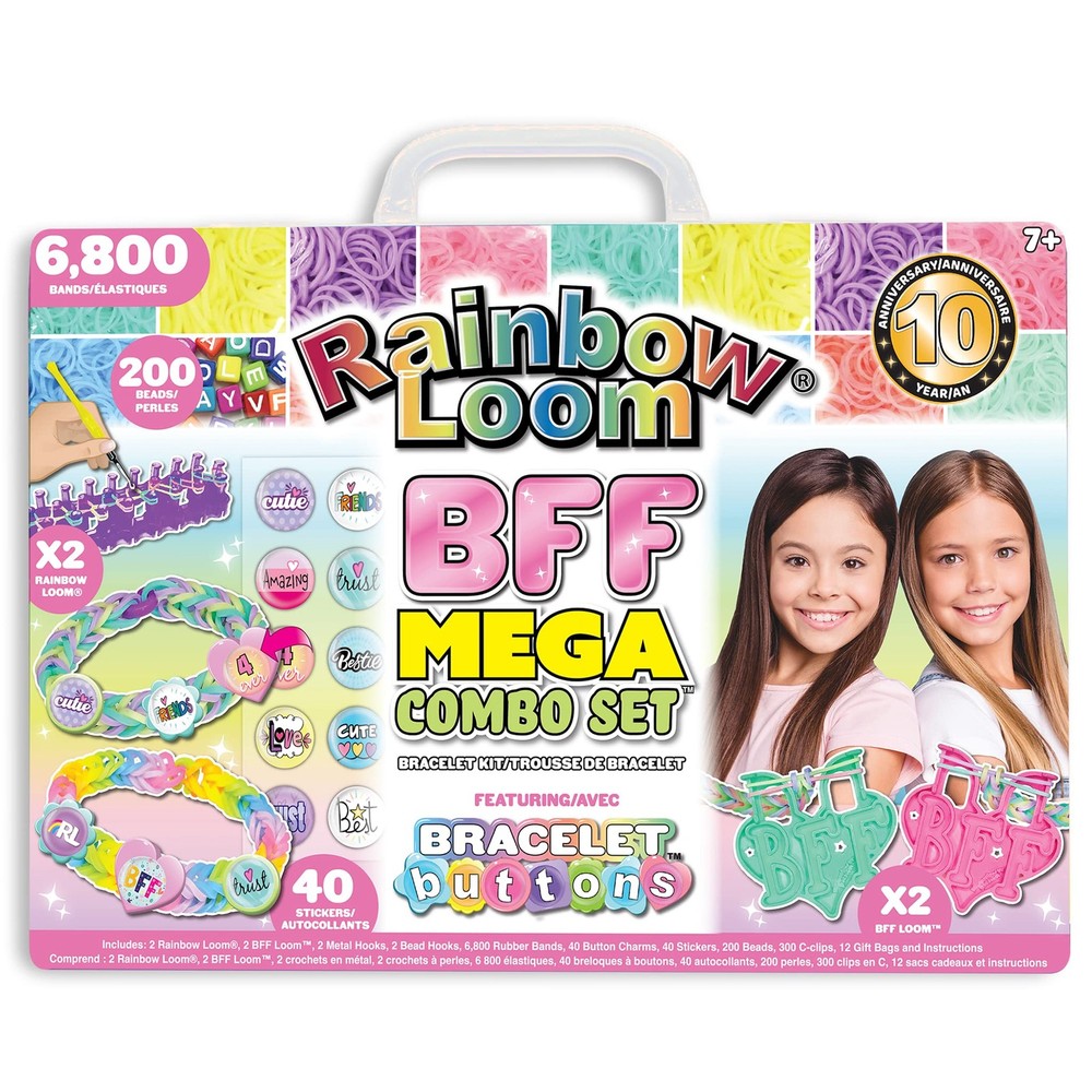 Rainbow Loom BFF Mega Button Set Featuring New Large, Multicolor