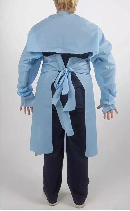 TIDI Shield AAMI Level 2 Isolation Gown Open Back Thumb Loop 8576A - 15 Pack