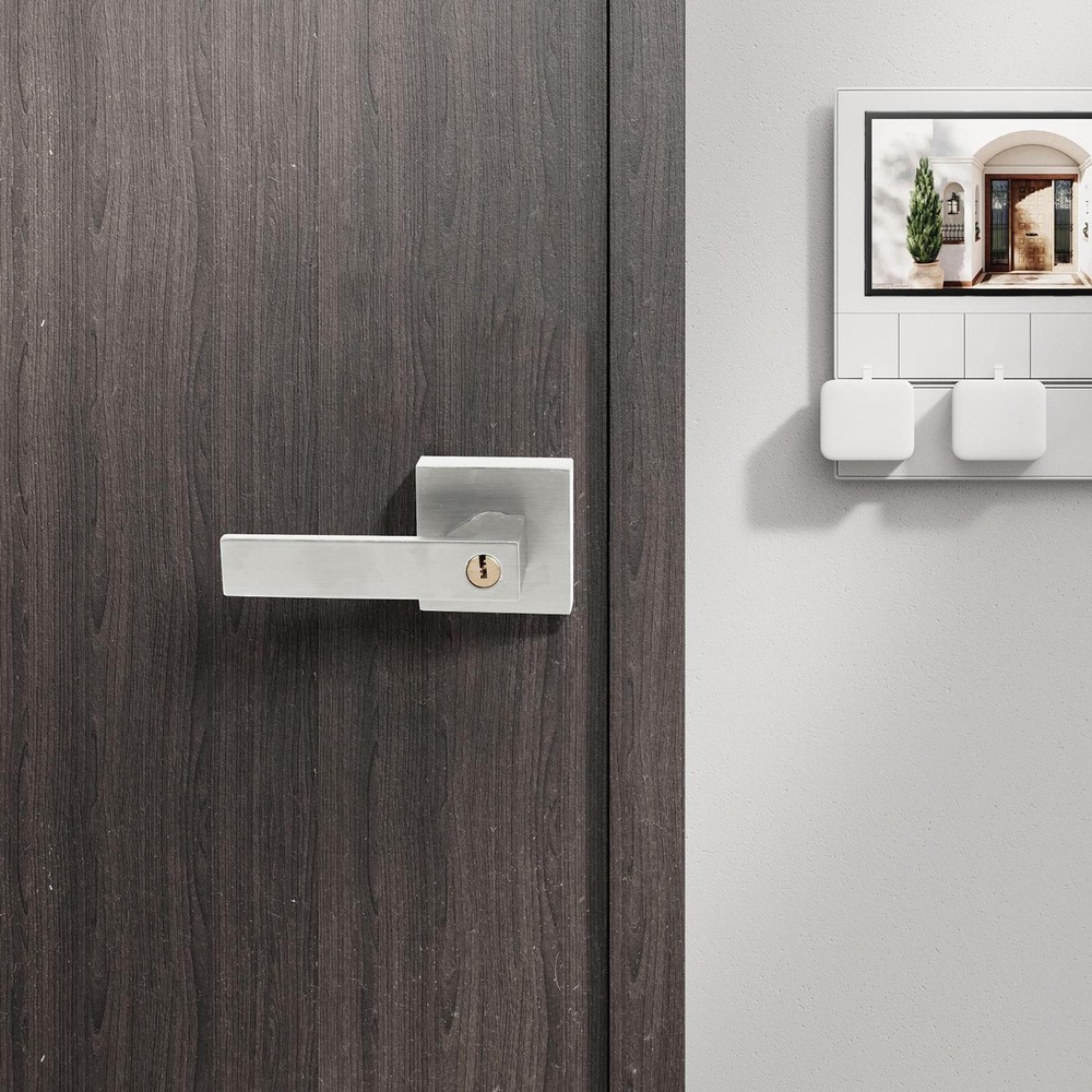 12pcs Silver Square Door Lever Handle Privacy Passage Interior Lock