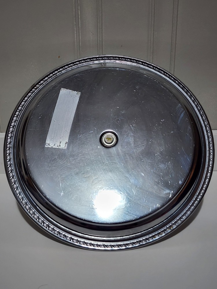 Vintage Silver Serving Tray with Handle 8" in Diameter