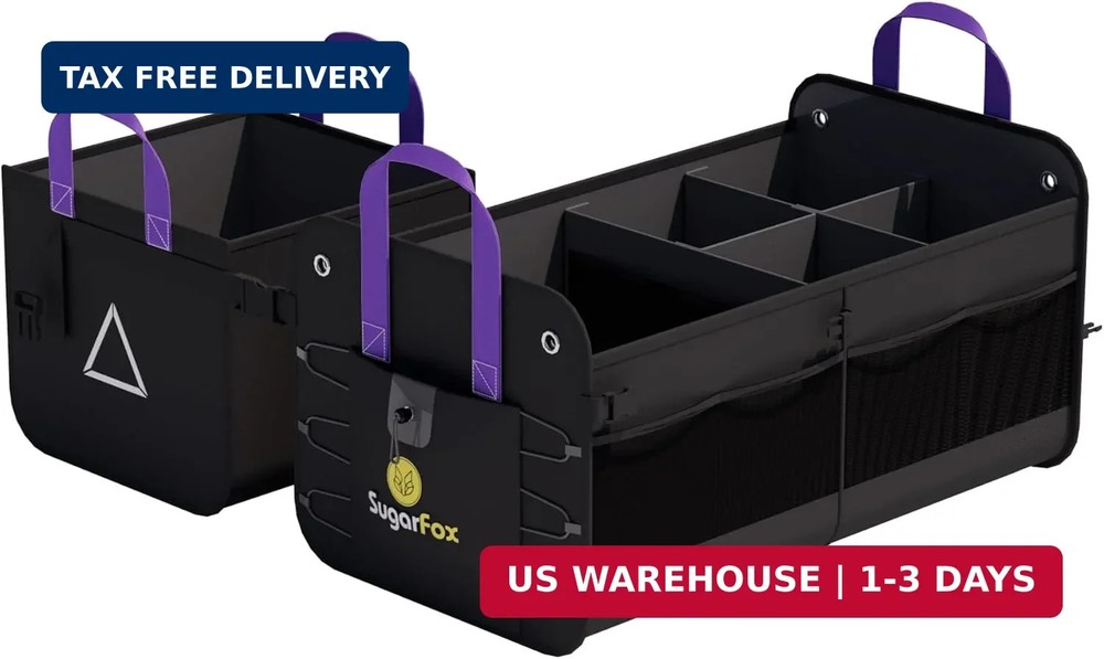 Car Trunk Organizer SUV, 84L SUV Trunk Organizer - Waterproof Foldable Modular
