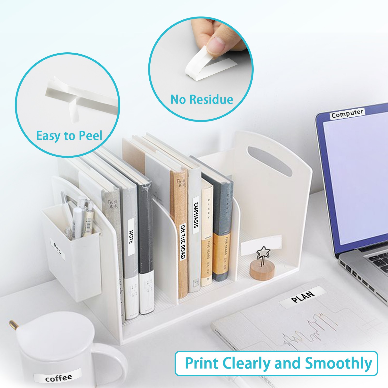 7PK Dymo Letratag Refill 91331 91330 White Plastic Label Tape 12mm LT-100H 1/2"