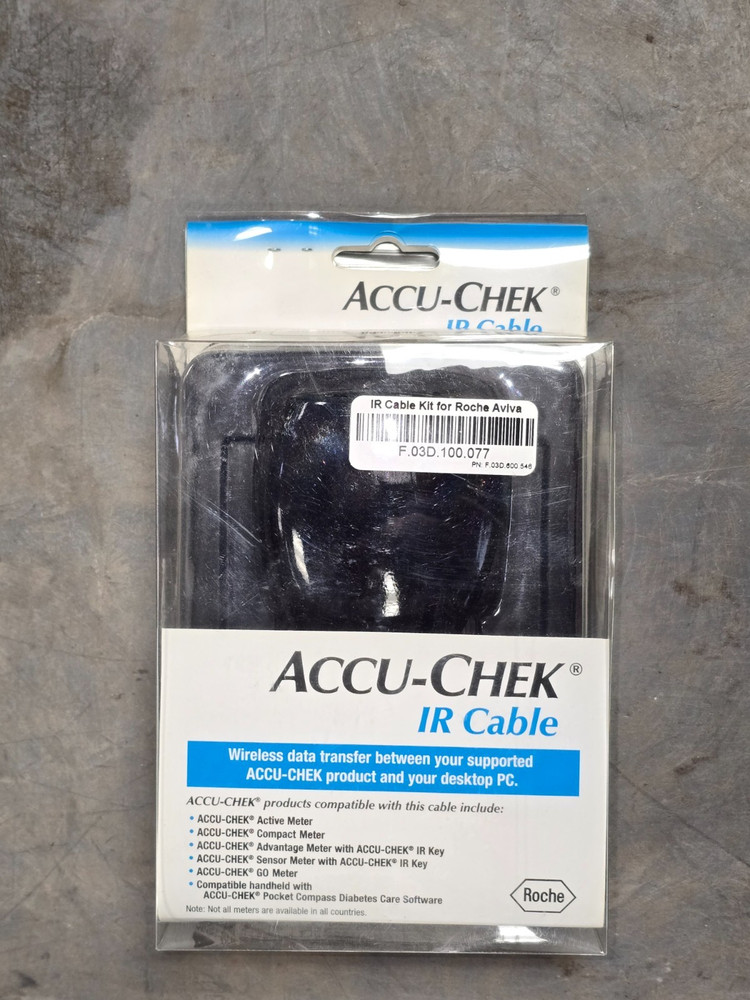 Accu-Chek IR Cable Data Transfer Kit Roche Diabetes Meter PC Interface New