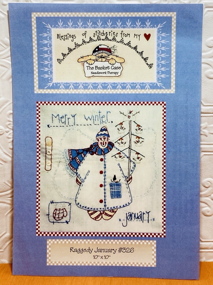 Basket Case Needlework Therapy Raggedy January Primitive Pattern Embroidery