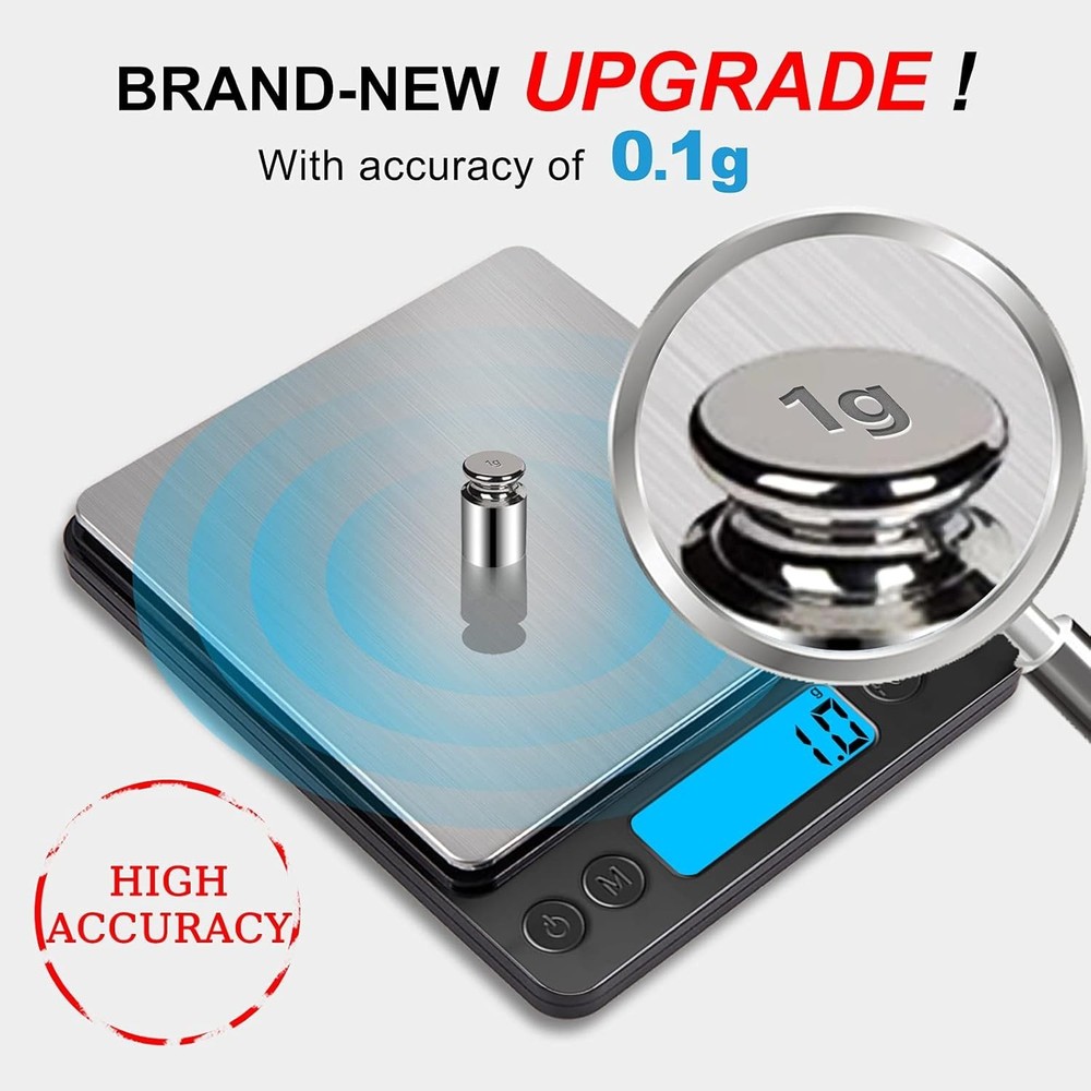 Mini Digital Kitchen Scale 3000g/0.1g - High Accuracy with LCD and Tare Function