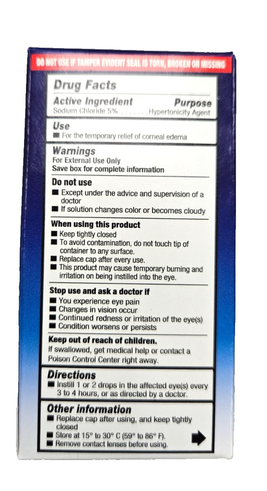 RELIABLE-1 Sodium Chloride 5% Eye SOLUTION 15 mL ( 2 pack ) --