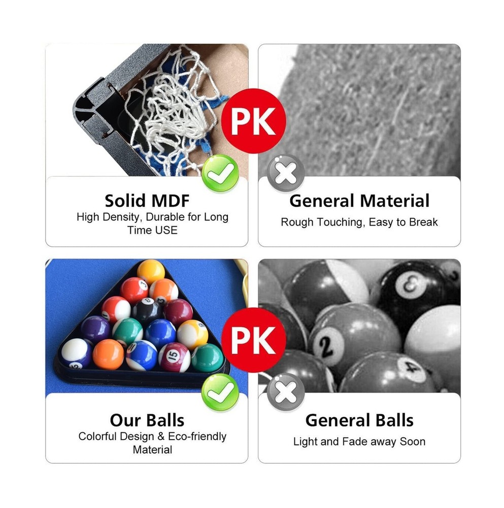 DRM 55Inch Multi Function 3 in 1 Combo Game Table, Folding Pool Table/Billiar...