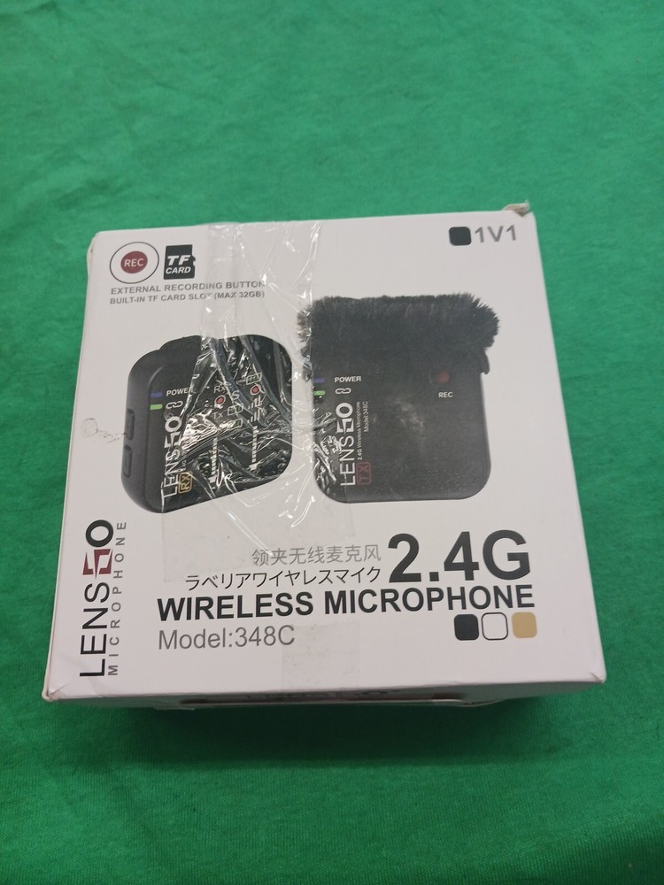 LENSGO 348C 2.4G Wireless lavalier Microphone System Interview Record Microphone