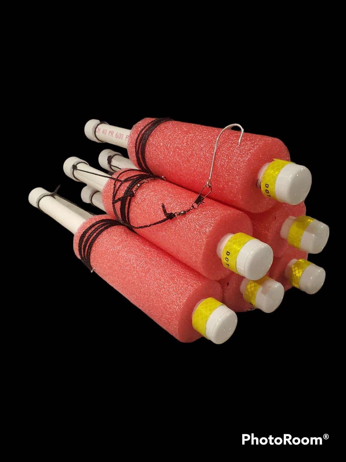 Cajun Catfish Noodle fishing Jugs Red lot of  6 “Weighted"