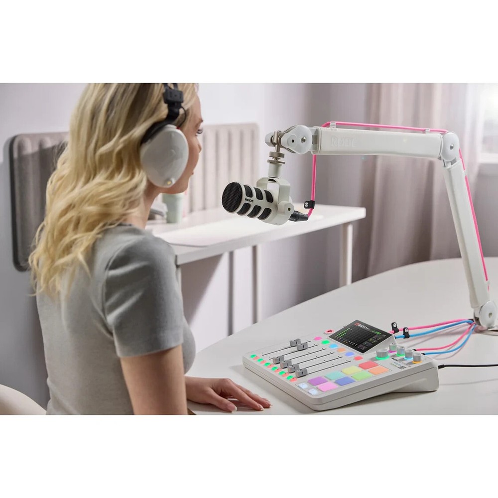 RODE PodMic USB Versatile Dynamic Broadcast Microphone, White