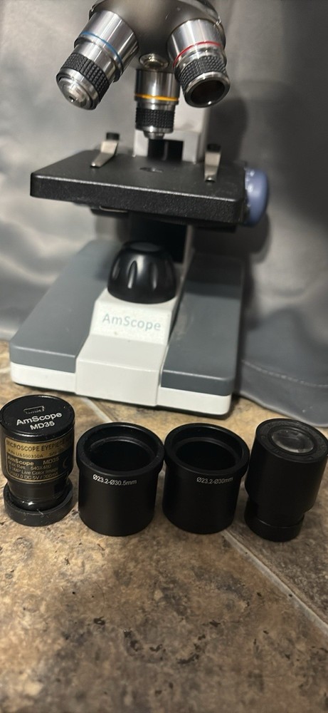 AmScope Microscope And Prepared Slides