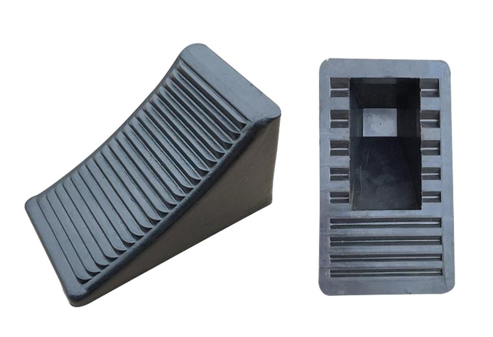 Tebery Solid Rubber Heavy Duty Wheel Chock - by Fasmov 2 Pack, Black