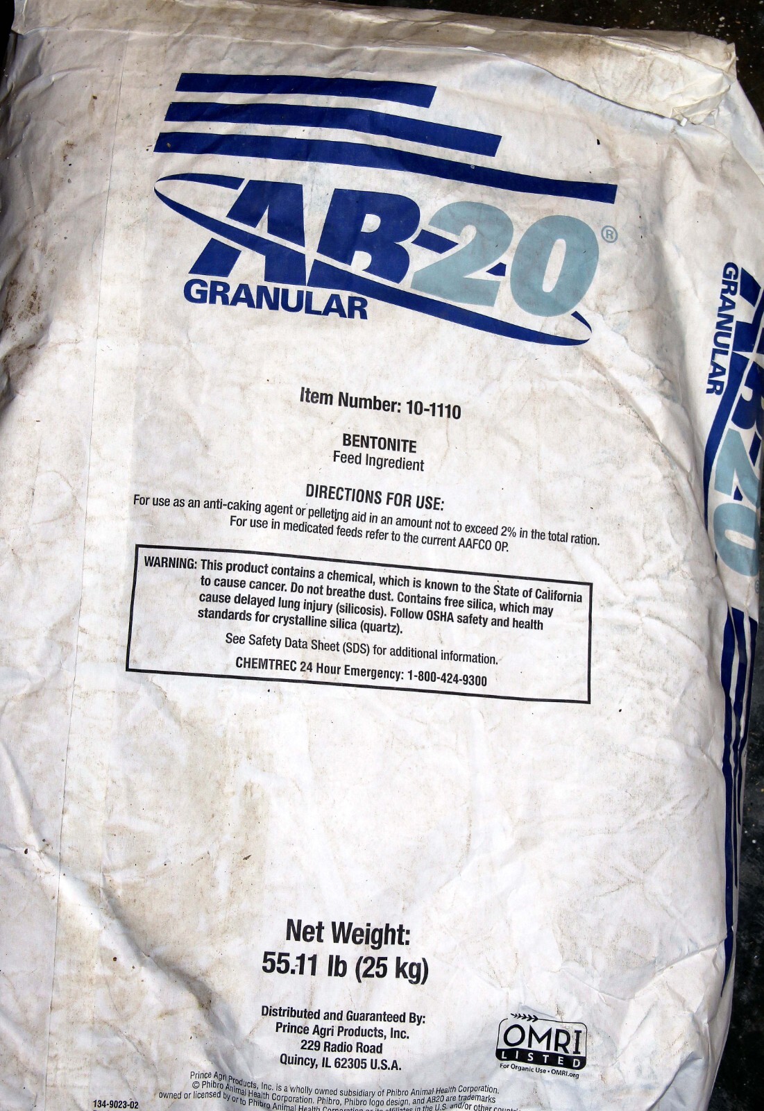 Granular bentonite clay 55 lbs AB20 feed additive koi Pond sealer