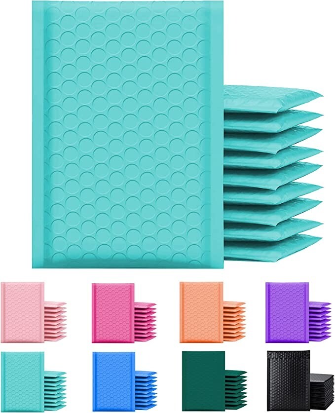 SuperPackage® 500 #000 4 X 7 Poly Bubble Mailers Padded Envelopes -Teal