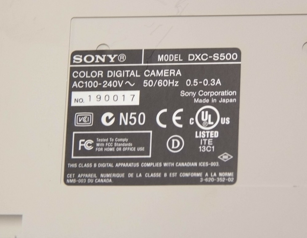 Sony DXC-S500 5 Megapixel Color Digital Camera w/ Controller For Microscope 9093