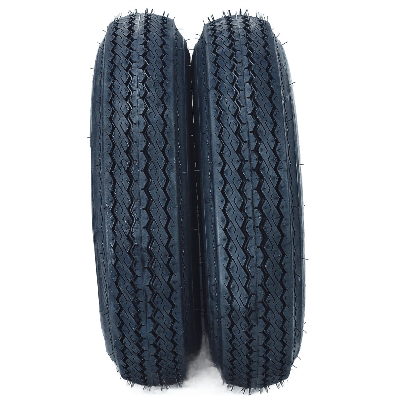 2 Pack 5.30-12 5.30x12 530-12 Trailer Tires w/12" Rims 5 Lug on 4.5" Black Wheel