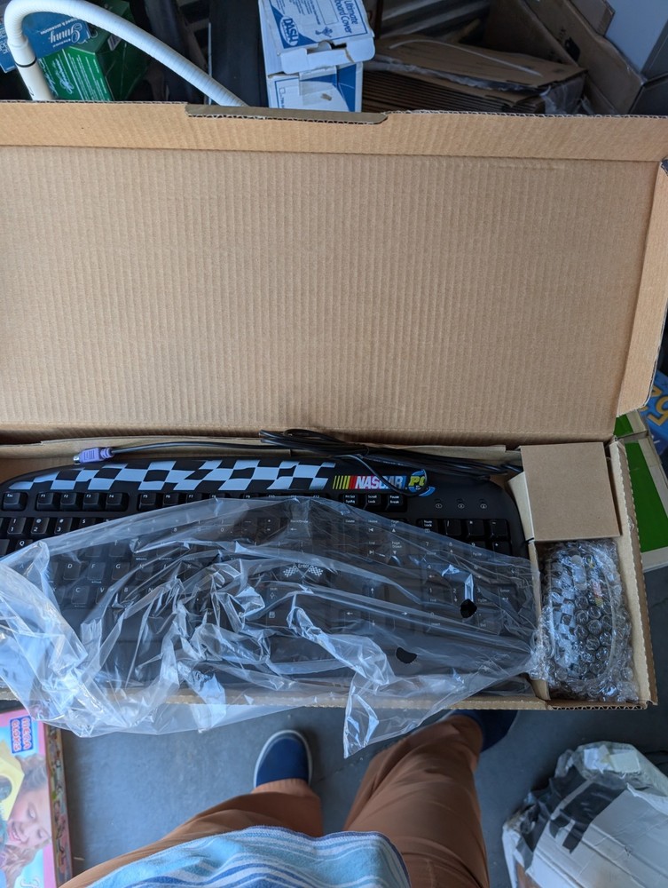 Logitech Nascar Keyboard And Mouse Wired New In Box