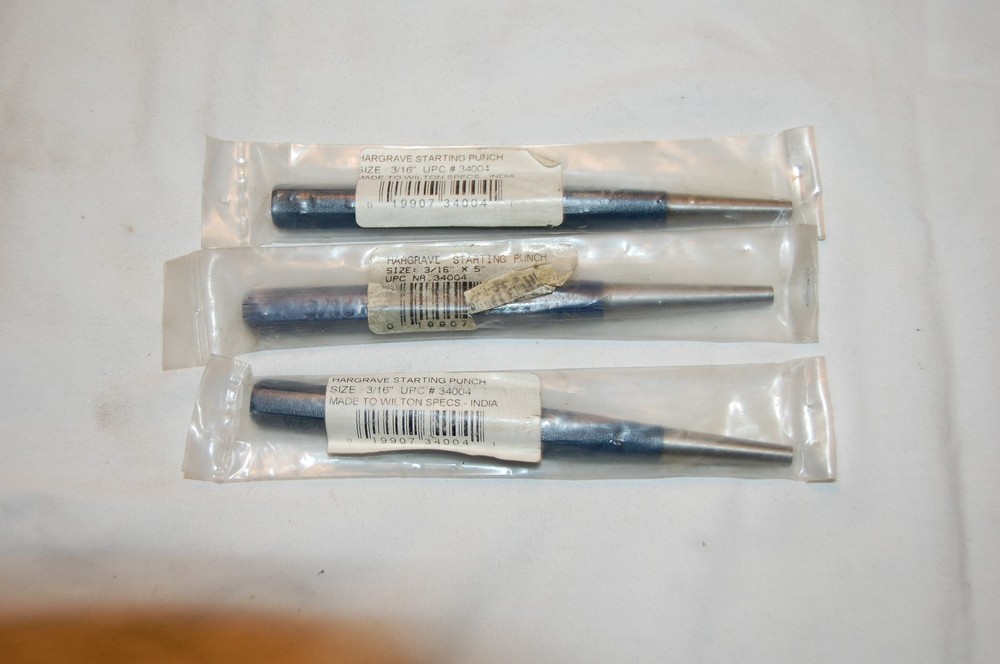 Three Hargrave 3/16"X5" Starting Punch