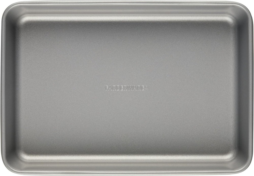 Farberware Bakeware Steel Nonstick Toaster Oven Pan Set, 4-Piece Baking Set, Gra