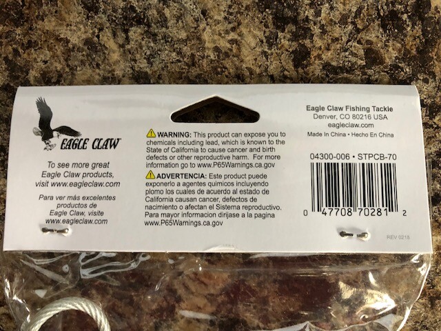 EAGLE CLAW 70" 10-Hook Sliding Snap Coated Cable Stringer - STPCB-70