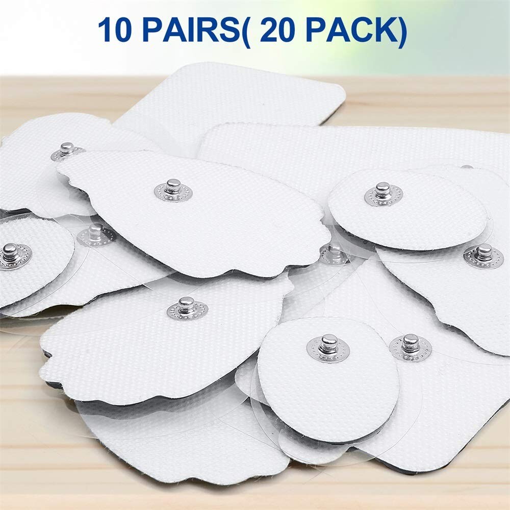 40PCS Snap On Replacement Pads For Pulse Massager & Electrode Tens Unit US