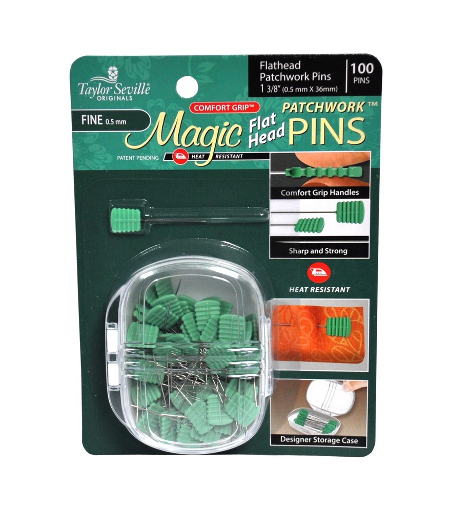 Taylor Seville Magic Pins Flathead Patchwork Fine 100pc