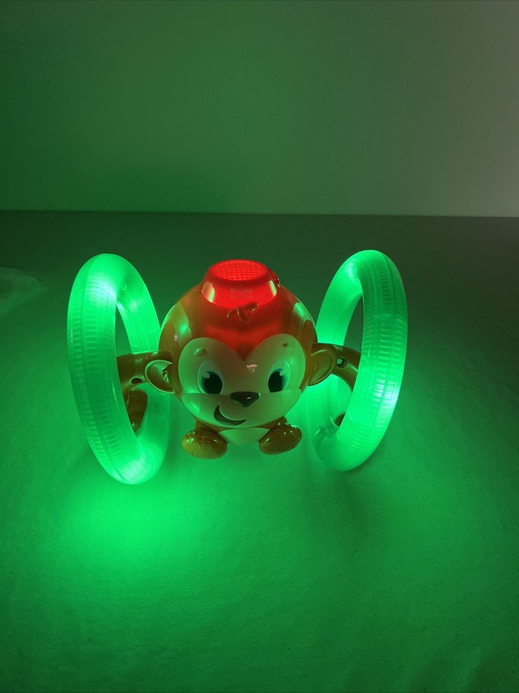 Bright Starts Light Up & Roll Orange Monkey Crawling Developmental Toy EUC