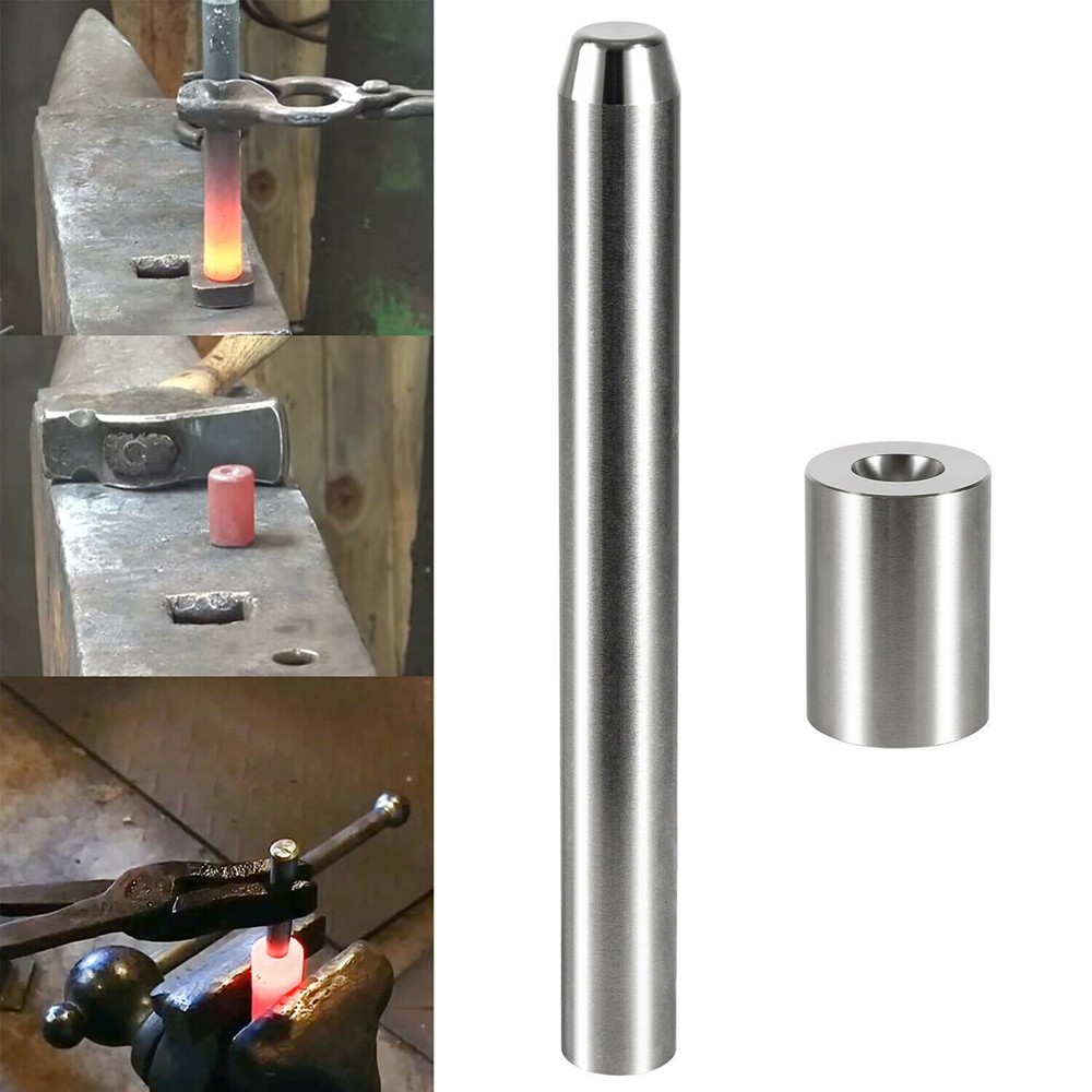 Blacksmith Rivet Doming Tool Set Top Bottom 1/4" Blacksmithing Forging Tools