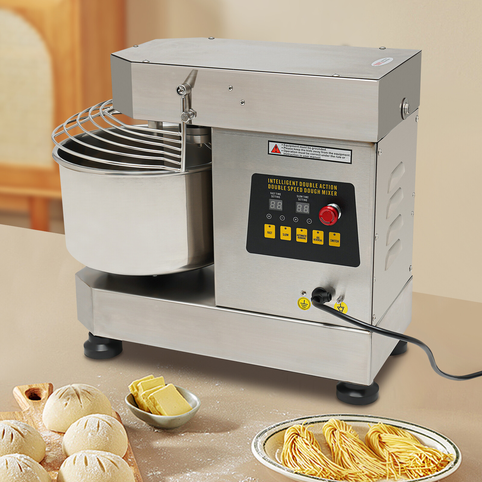Pizza Dough Mixer Commercial Spiral Dough Mixer Machine Food Mixer Bakery 750w