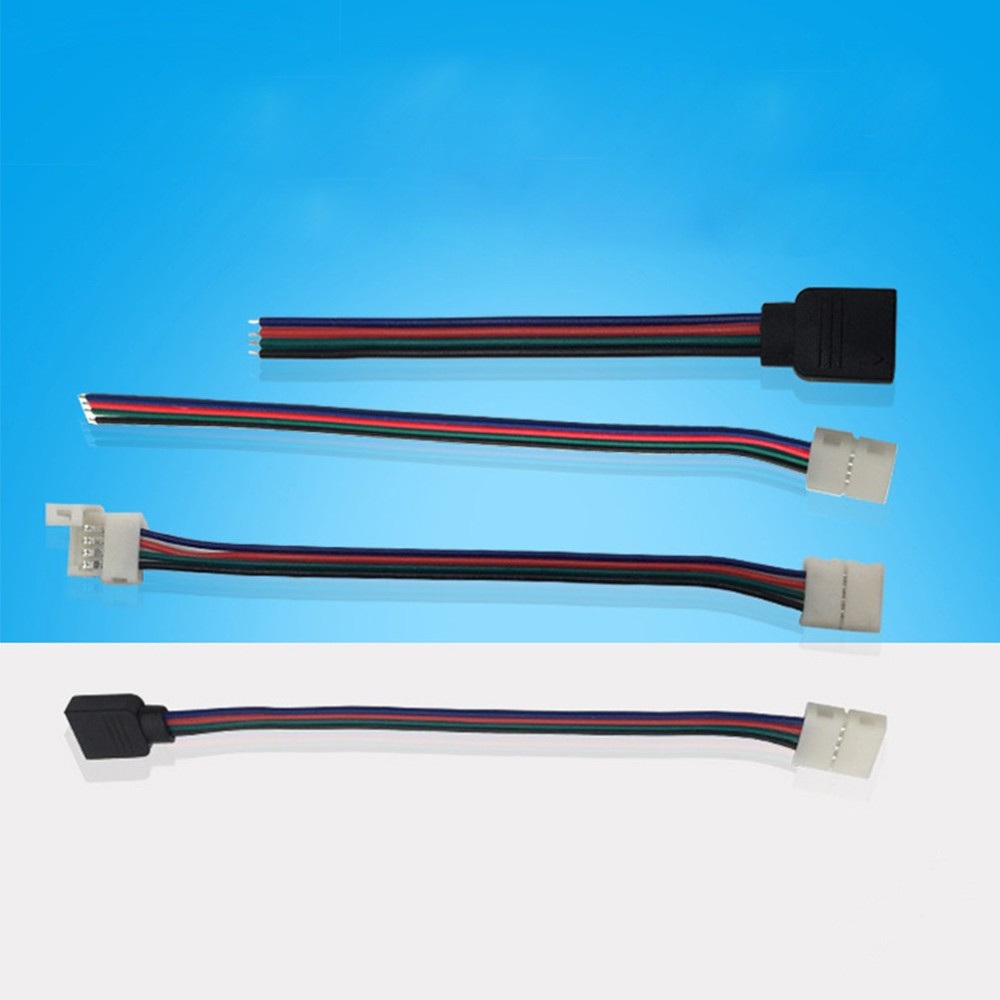 4 Pcs Power Adaptor Strip LED Light Strips Connection Cable Connector