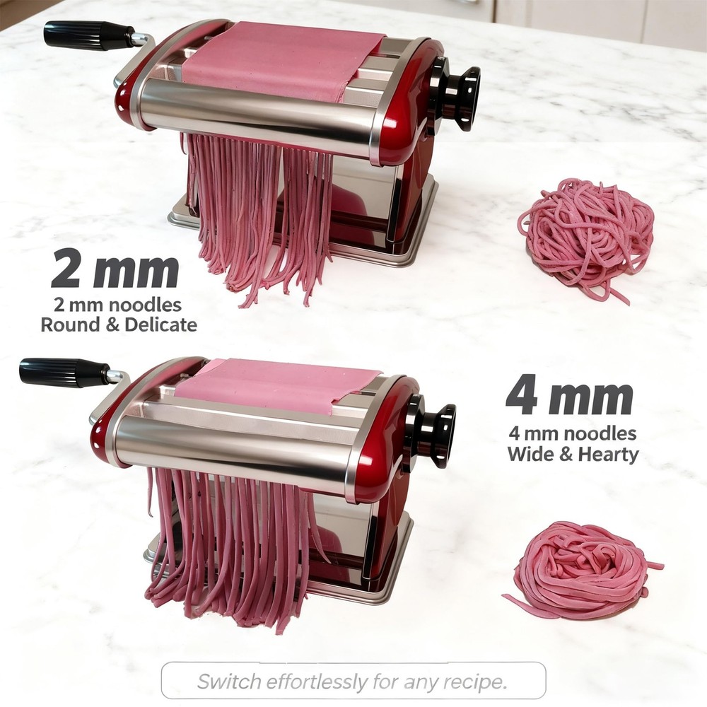 Manual Pasta Maker Machine - Noodle Machine Dough Roller Hand Crank,No Disass...