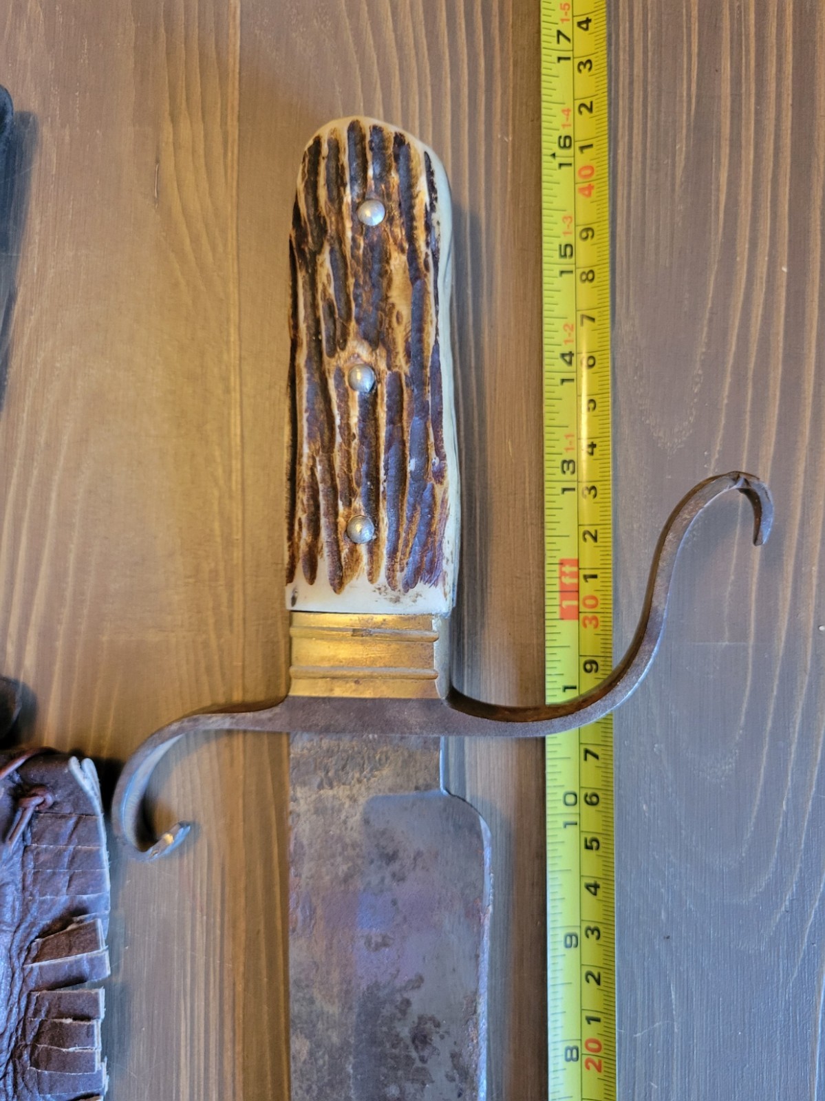 LARGE! Civil War "Style" Stag Handle Bowie Knife w/Custom Sheath!