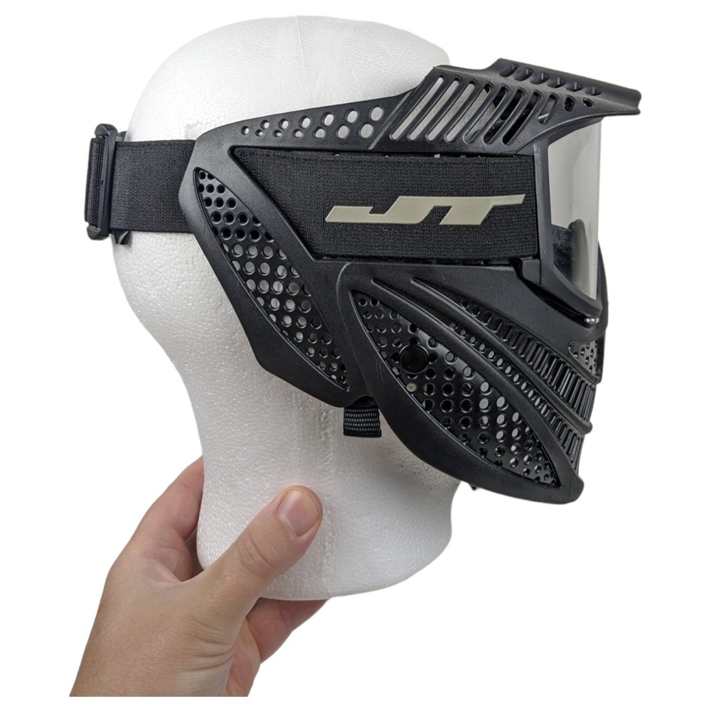 JT Full Coverage Paintball Mask Black Protective Face Gear Goggles